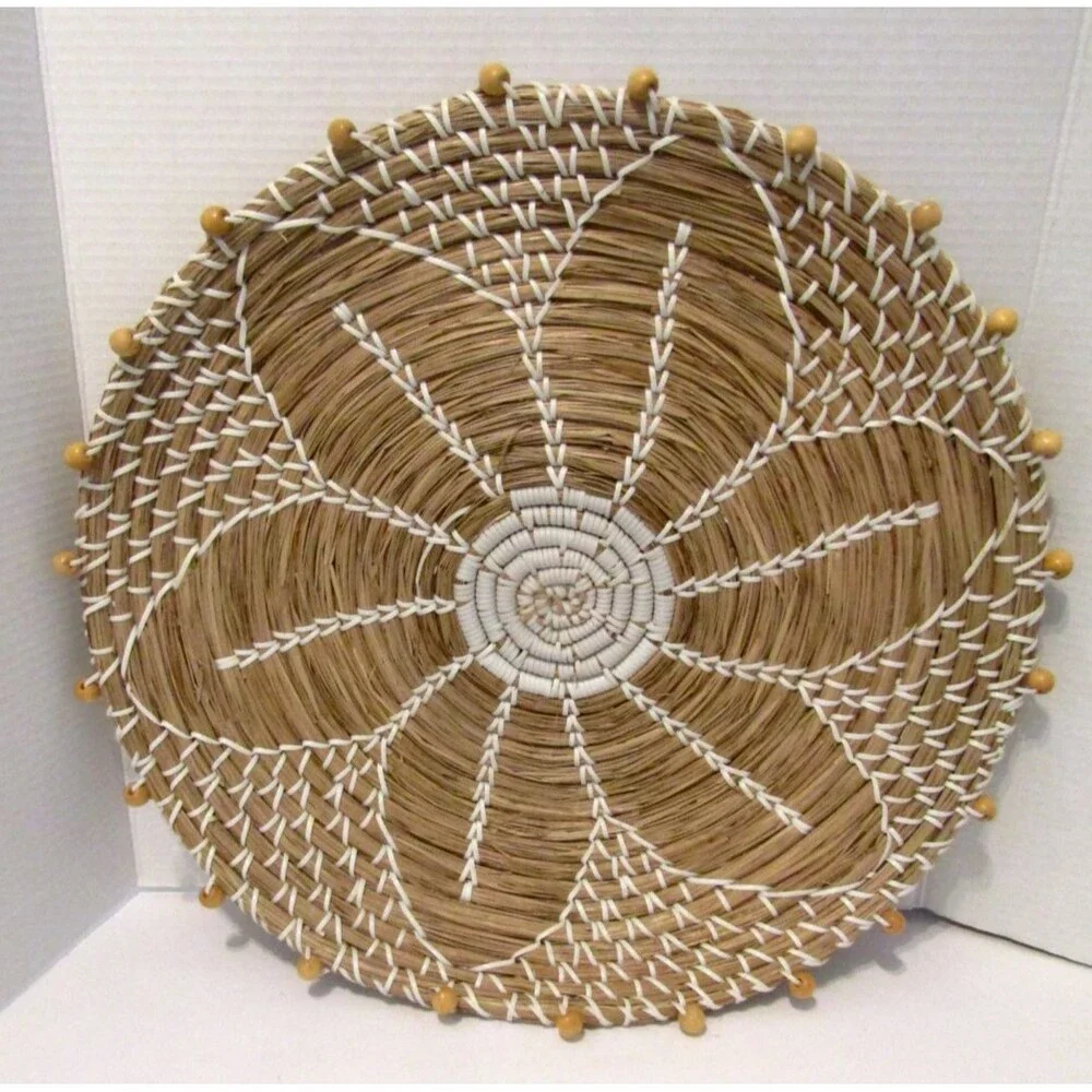Large 20” Handwoven Wolof Basket Senegal African Wall Art Boho Home Decor